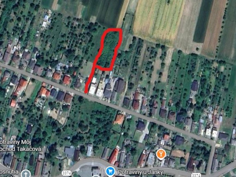 Priestranný stavebný pozemok v obci Kalša, okres Košice-okolie