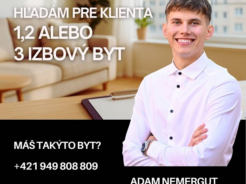 Kúpime 1,2 alebo 3 izb. byt v Košiciach